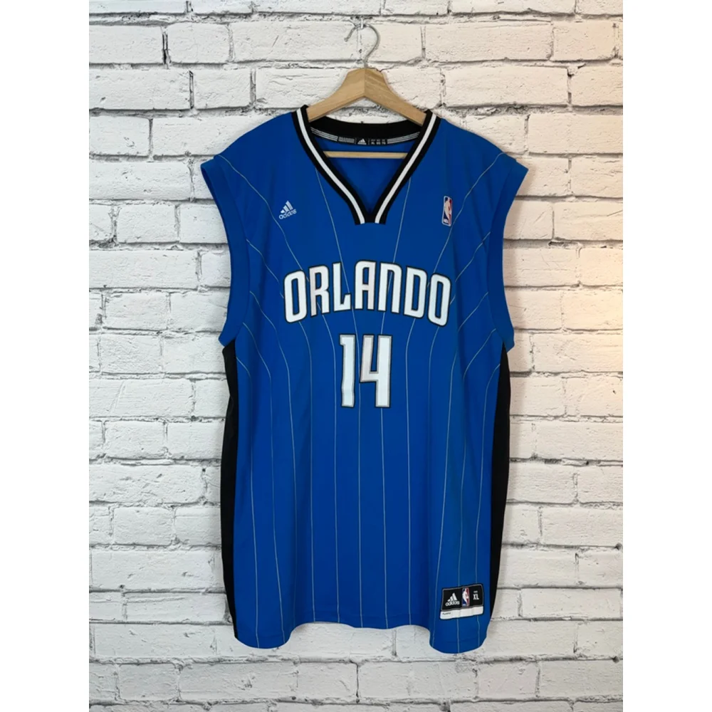 Men's Adidas Orlando Magic Nelson # 14 Jersey size XL Blue Black Tank Top